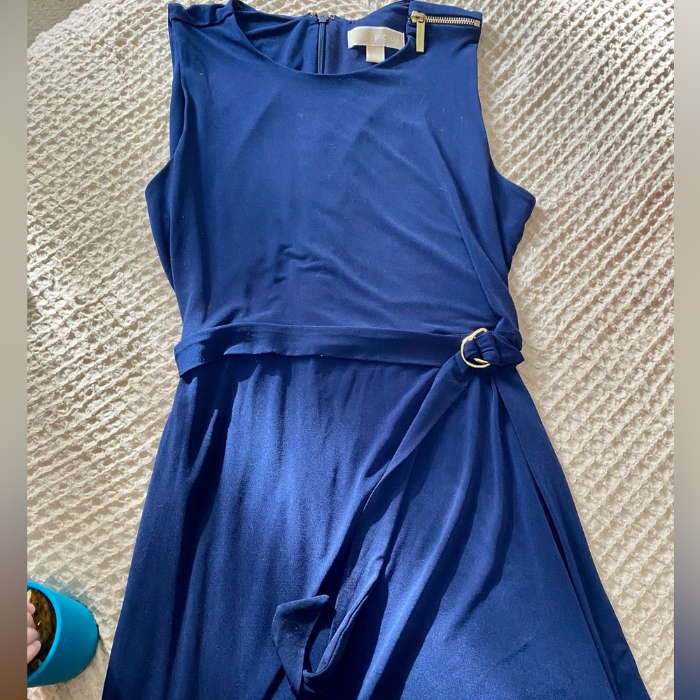 Navy midi dress